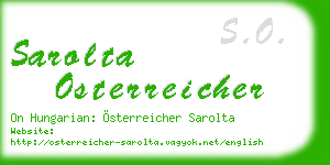 sarolta osterreicher business card